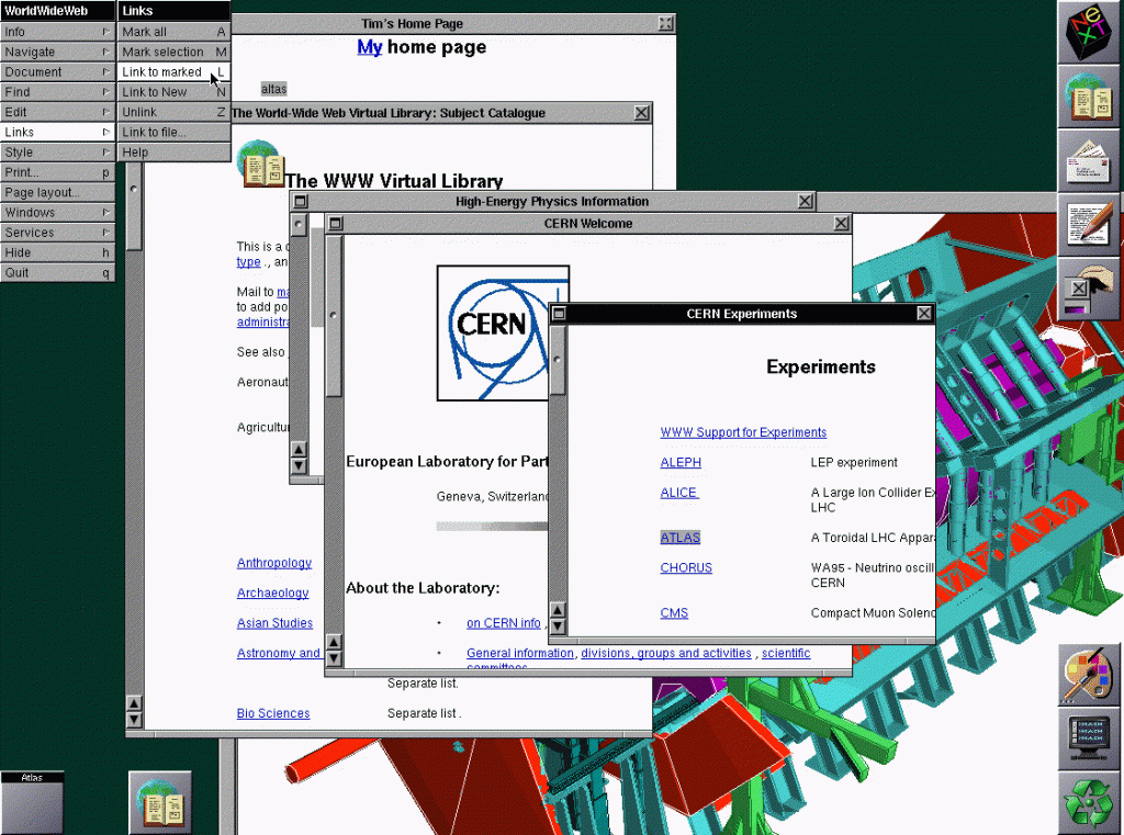 Dia Mundial da Internet: uma captura de tela do navegador WorldWideWeb inventado por Tim Berners-Lee 
