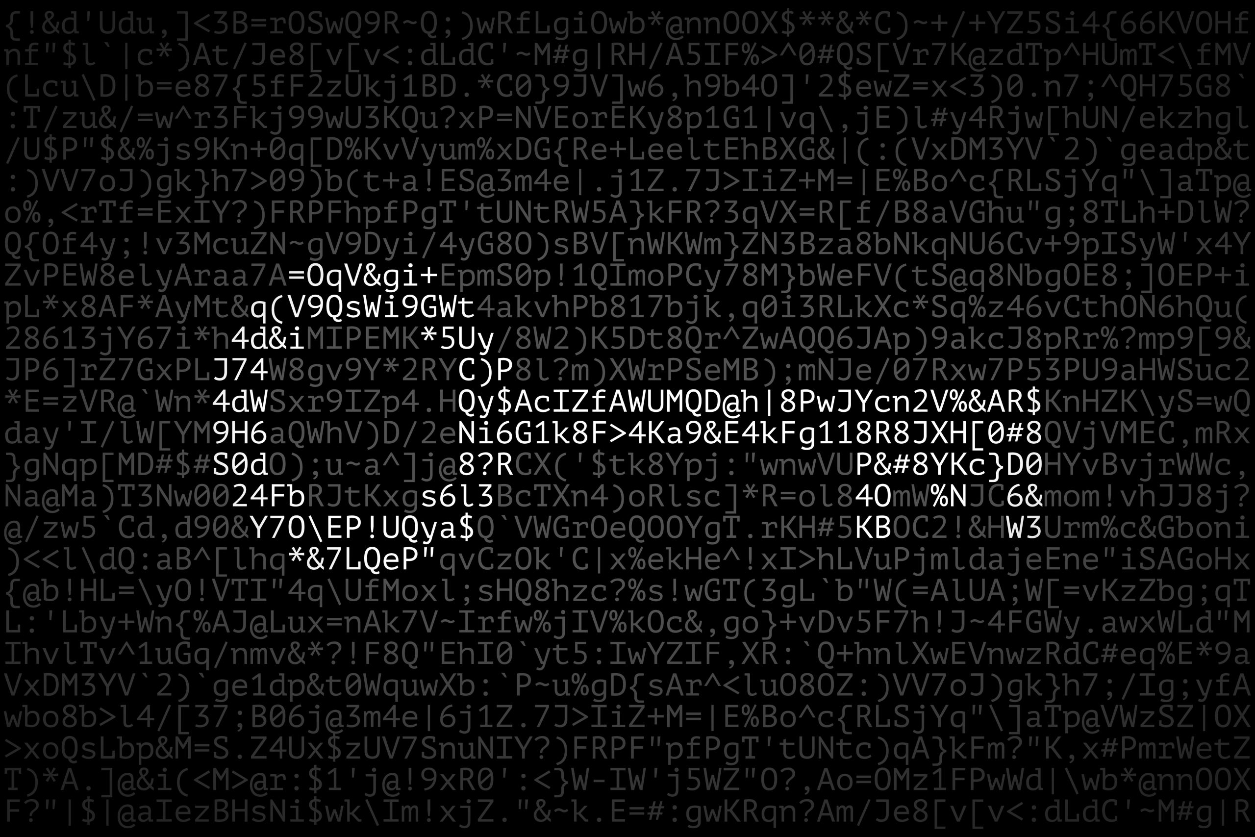 Ilustração mostra a imagem de uma chave formada por várias letras, simbolizando senhas e cibersegurança