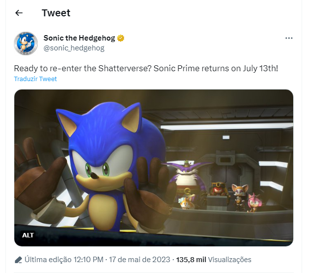 Temporada 2 de Sonic Prime ganha data