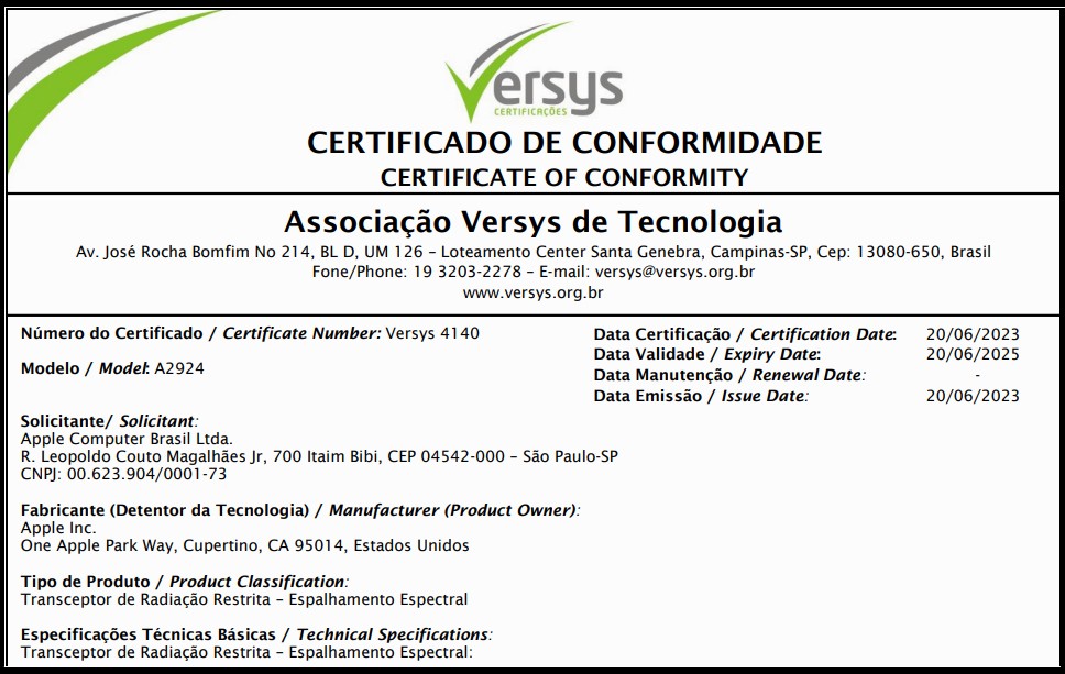 Imagem da certificação da Anatel que sugere a chegada do Beats Studio Pro no Brasil
