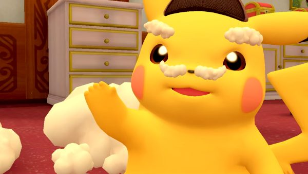 Imagem mostra cena do trailer de Detective Pikachu Returns, novo spin off de Pokémon para o Nintendo Switch