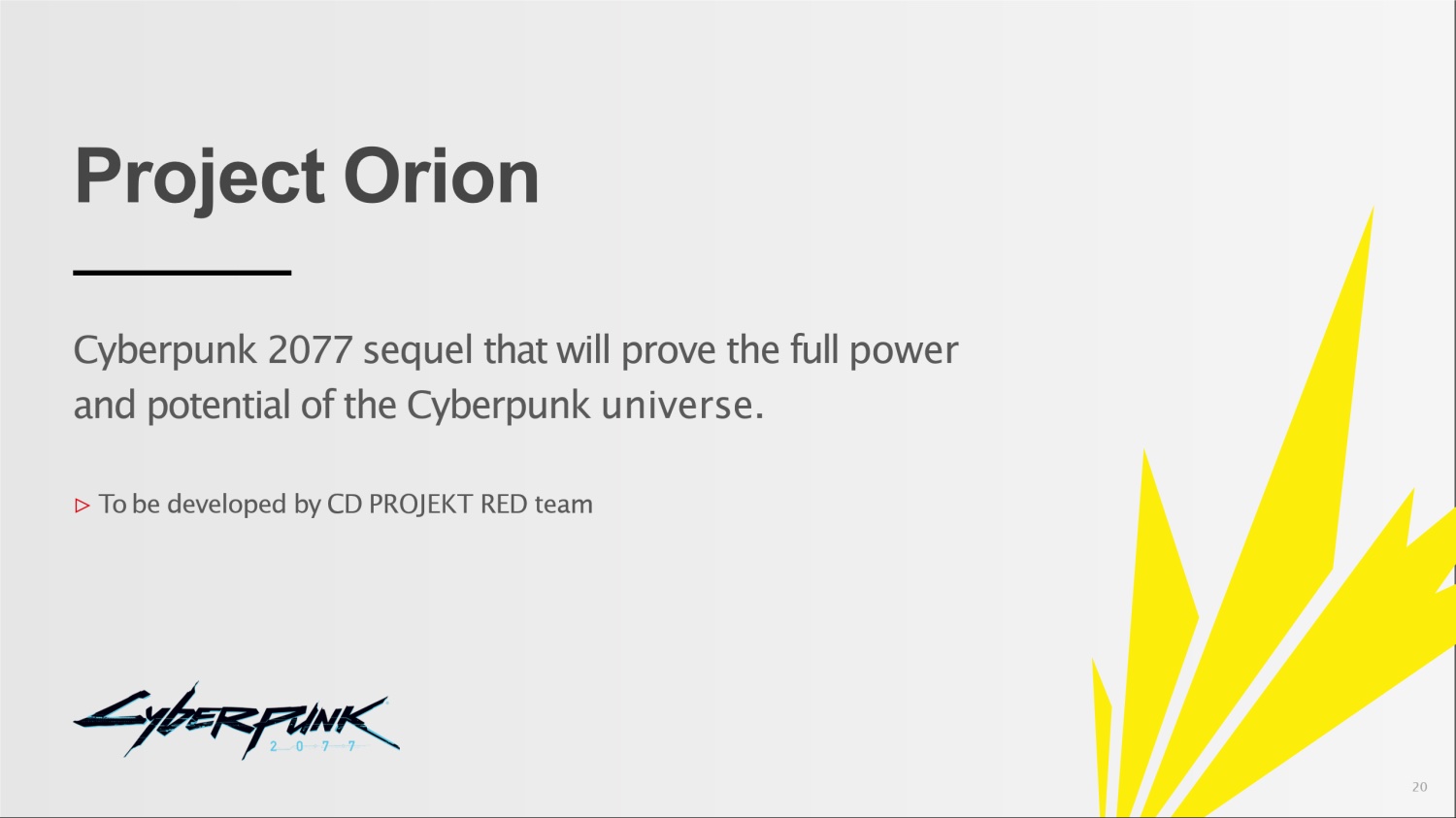 Project Orion, continuação de Cyberpunk 2077