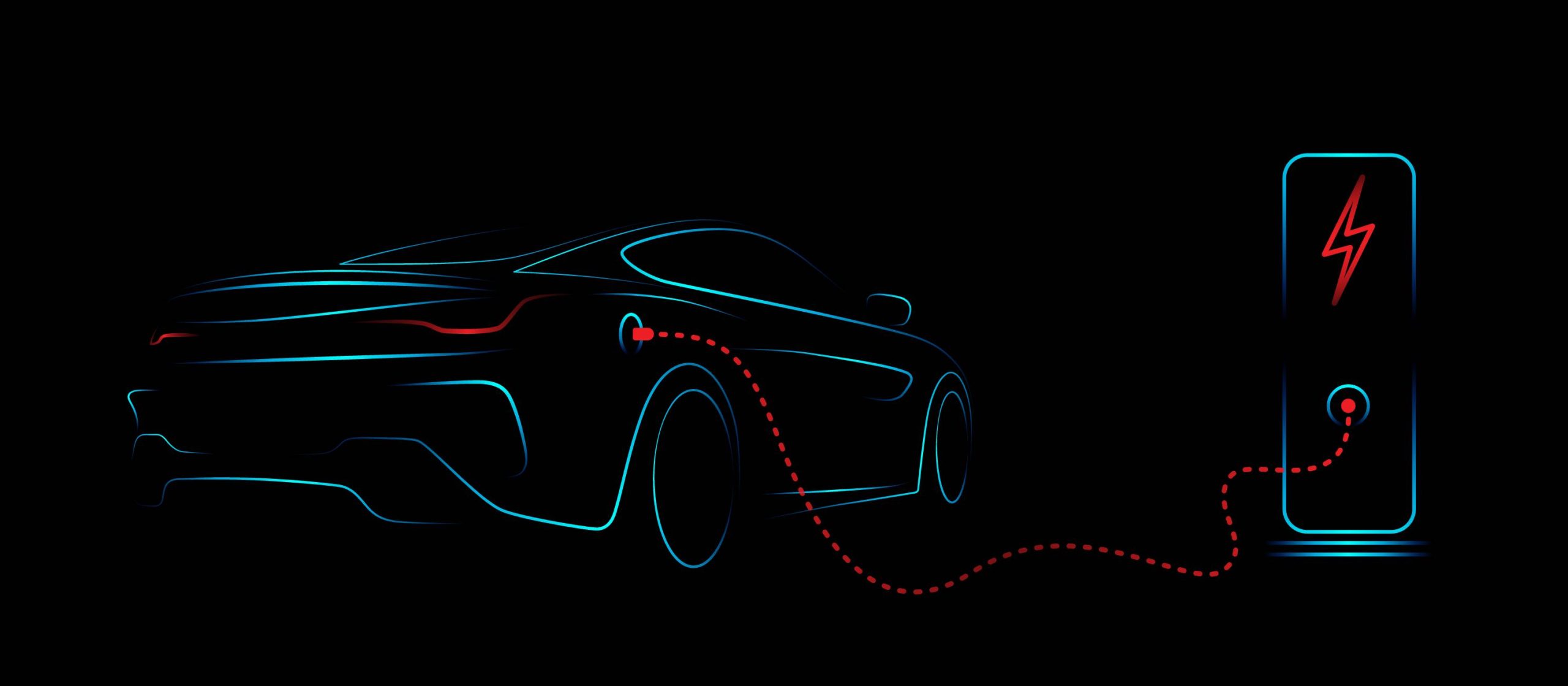ilustração para carro elétrico, veículos elétricos, EV
