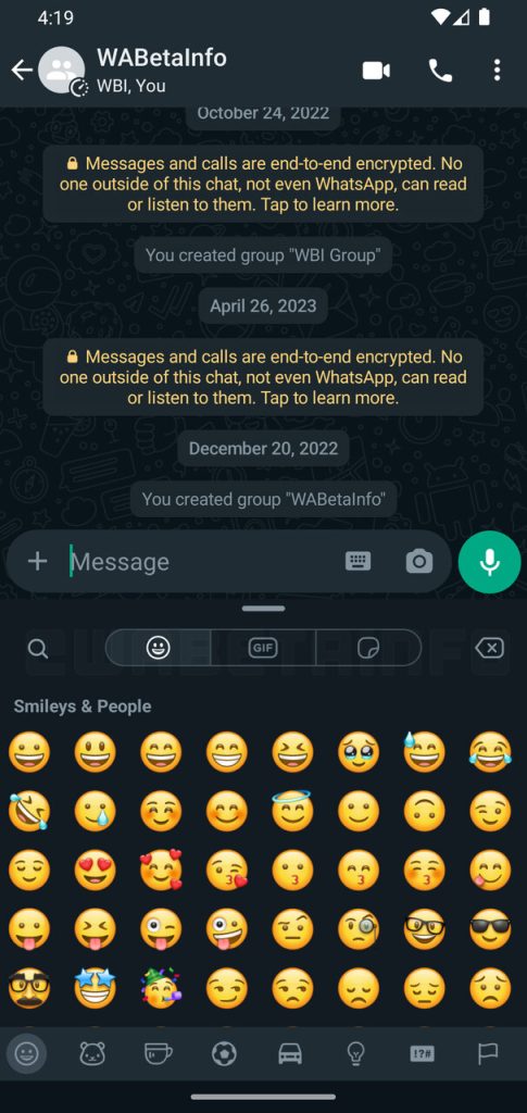 Novo teclado de emojis do WhatsApp