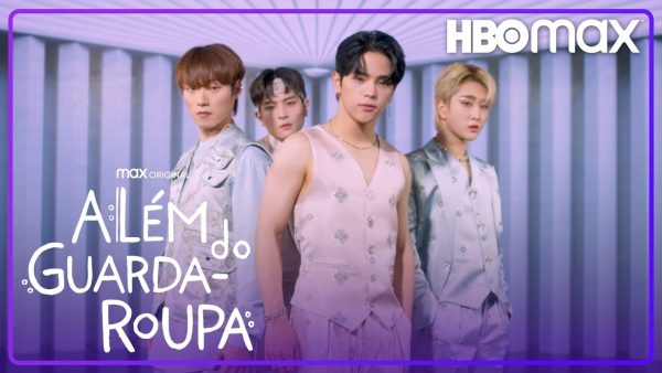 Além do Guarda-Roupa: k-drama brasileiro da HBO Max que chega em julgo e tem como protagonistas quatro conhecidos idols do k-pop, os quais ilustram a imagem