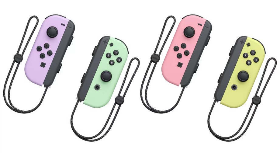 Novos modelos de Joy-Con para Switch em tom pastel, nas cores: lilás, verde água, rosa bebê e amarelo pastel