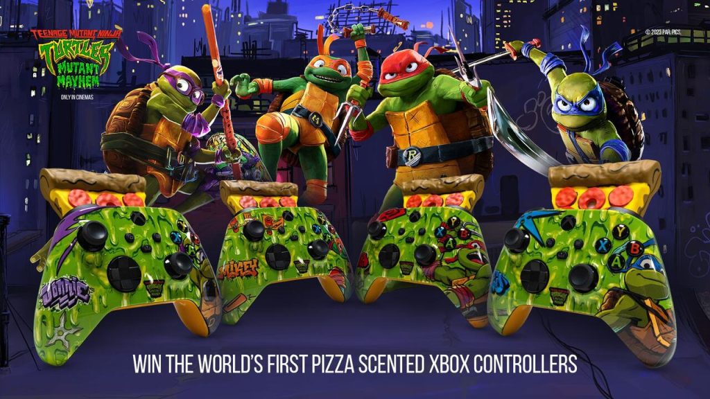 Controles de Xbox com cheiro de pizza