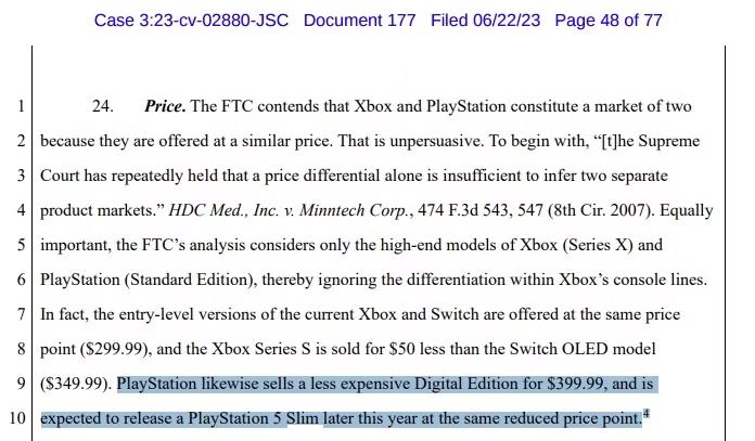 Documento da Microsoft sobre o PlayStation 5