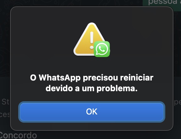 WhatsApp reiniciar aviso