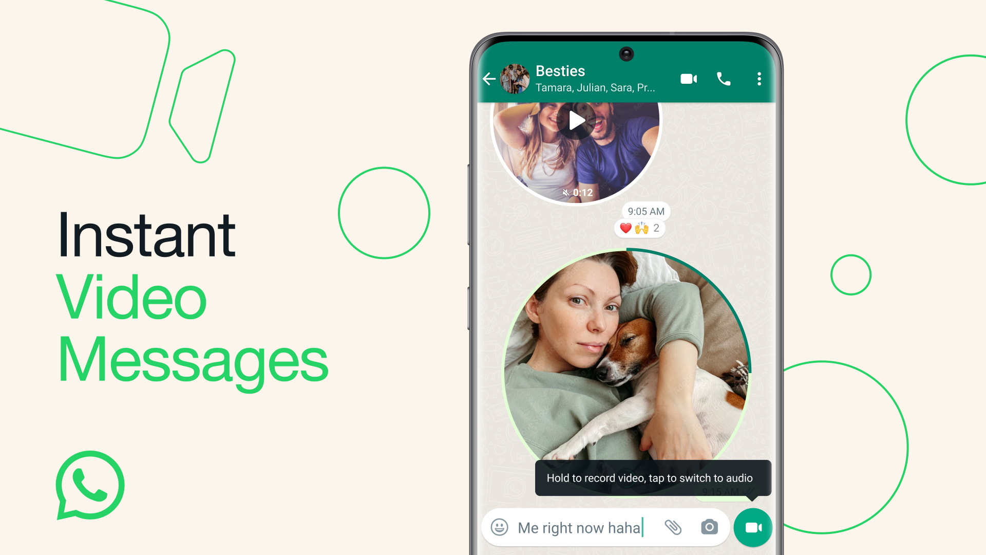 Banner divulga função de mensagens em vídeo pelo WhatsApp