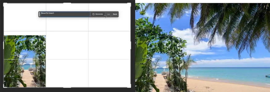 Captura de imagem mostra a ferramenta de IA do Photoshop em ação