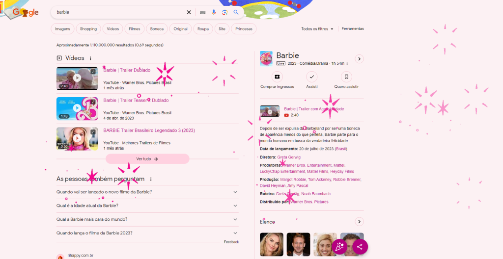 Barbie deixa o Google cor-de-rosa