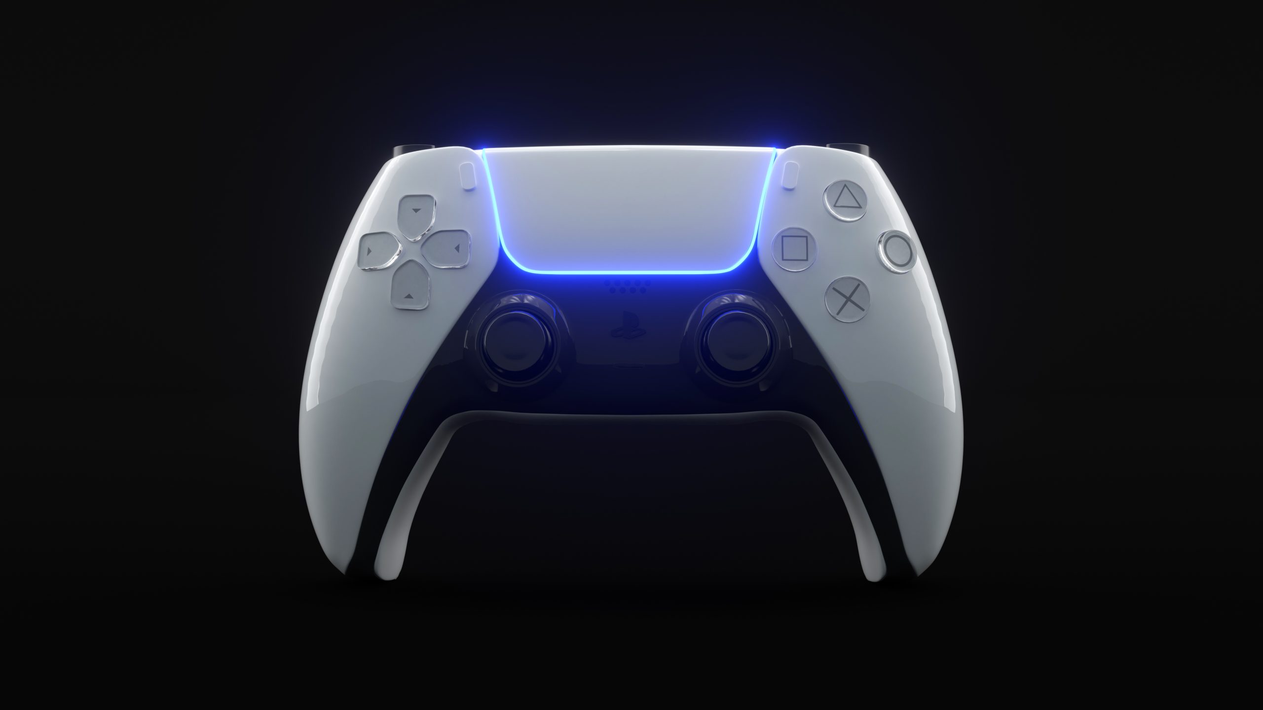 Imagem mostra o controle DualSense, do PlayStation 5