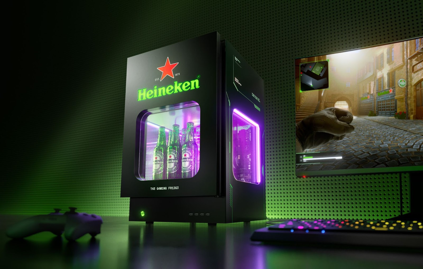 Geladeira-gabinete da Heineken