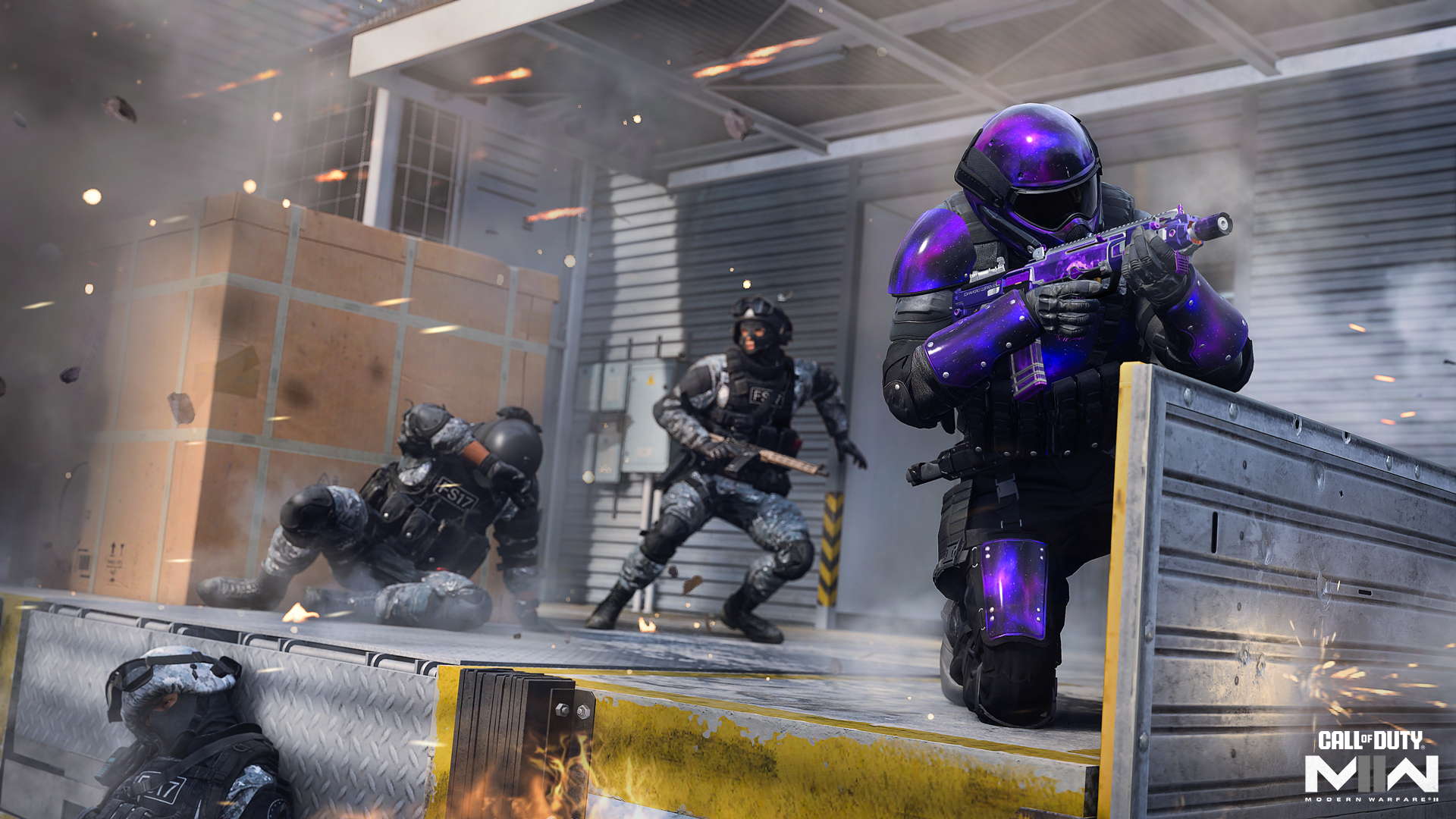 Imagem de divulgação da nova temporada de Call of Duty, mostrando vários soldados em meio a um tiroteio