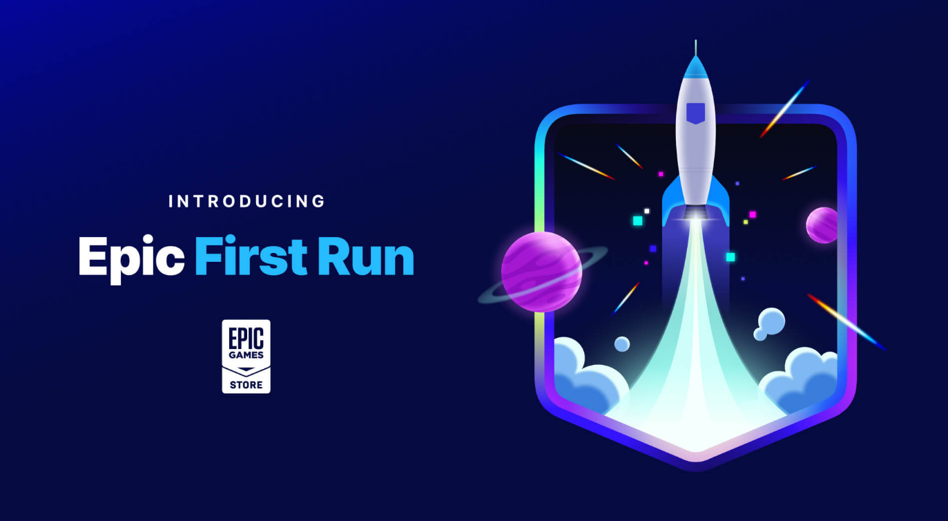 Banner mostra o Epic First Run Programme, nova modalidade de monetização de jogos da Epic Games Store