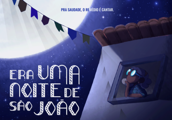 Imagem mostra o pôster de divulgação do curta Era uma Noite de São João, que participa do Festival de Curtas Flávio Migliaccio - FESTFLÁVIO, no MAM do RJ