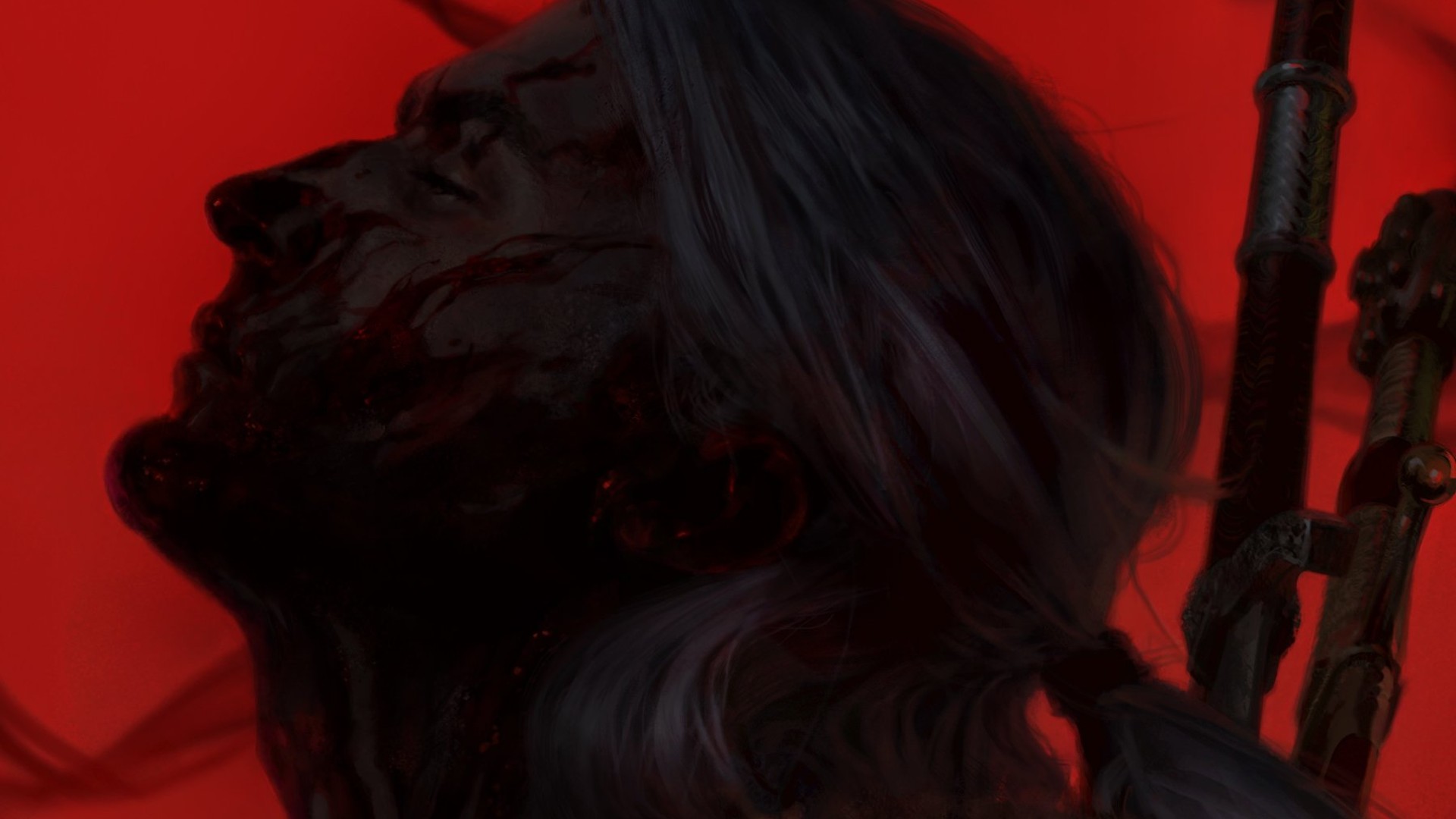 Imagem mostra arte da capa de um dos livros da saga Witcher