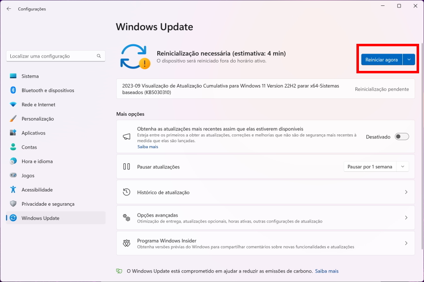 Windows 11 - como testar os recursos da versão 23H2 - Passo 3
