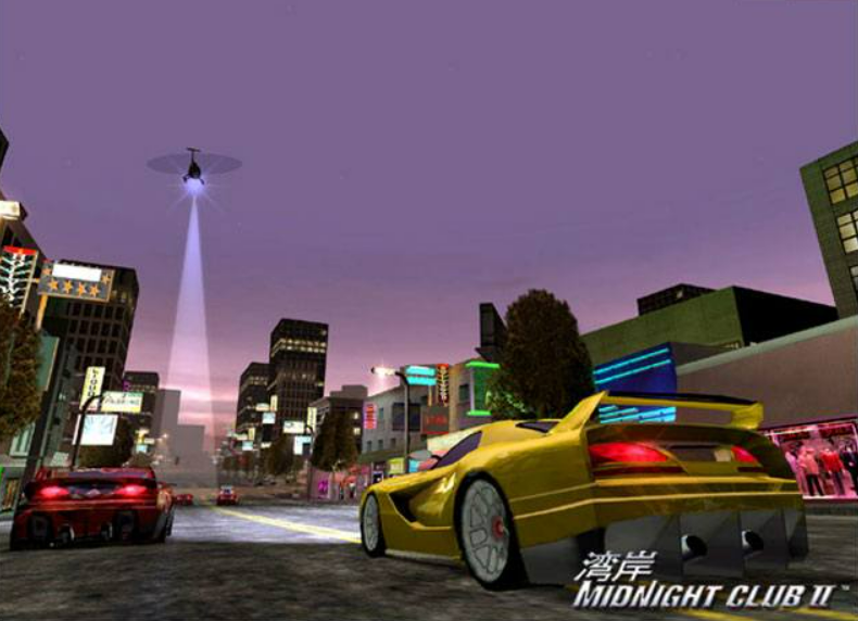 Imagem mostra cena do jogo Midnight Club II, da Rockstar