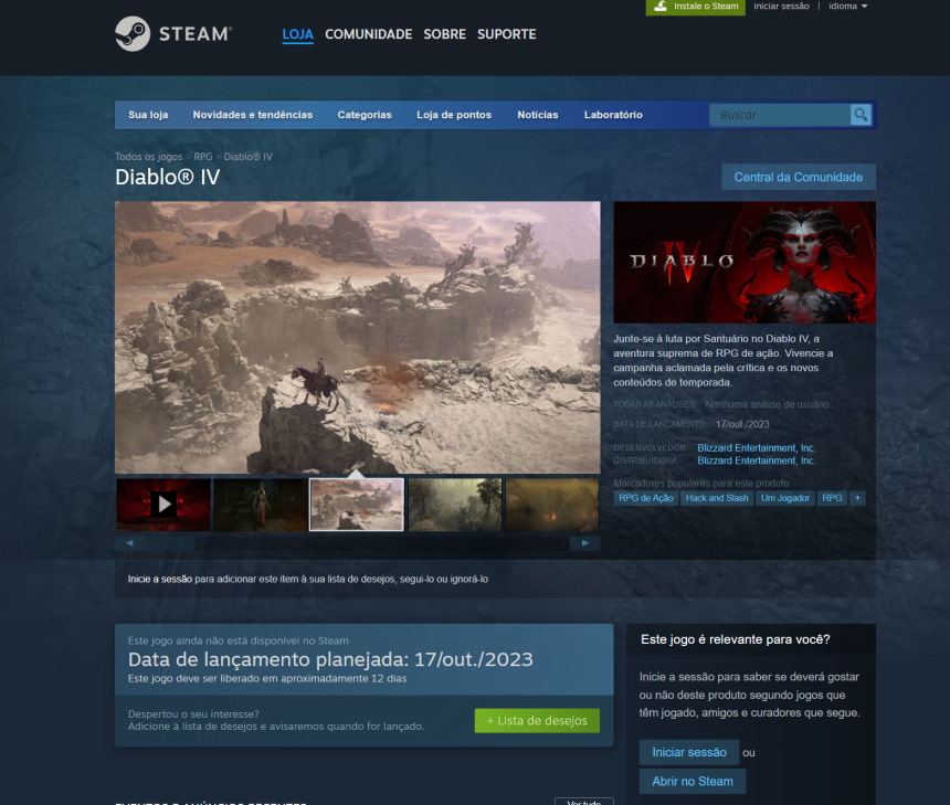 Diablo IV na Steam