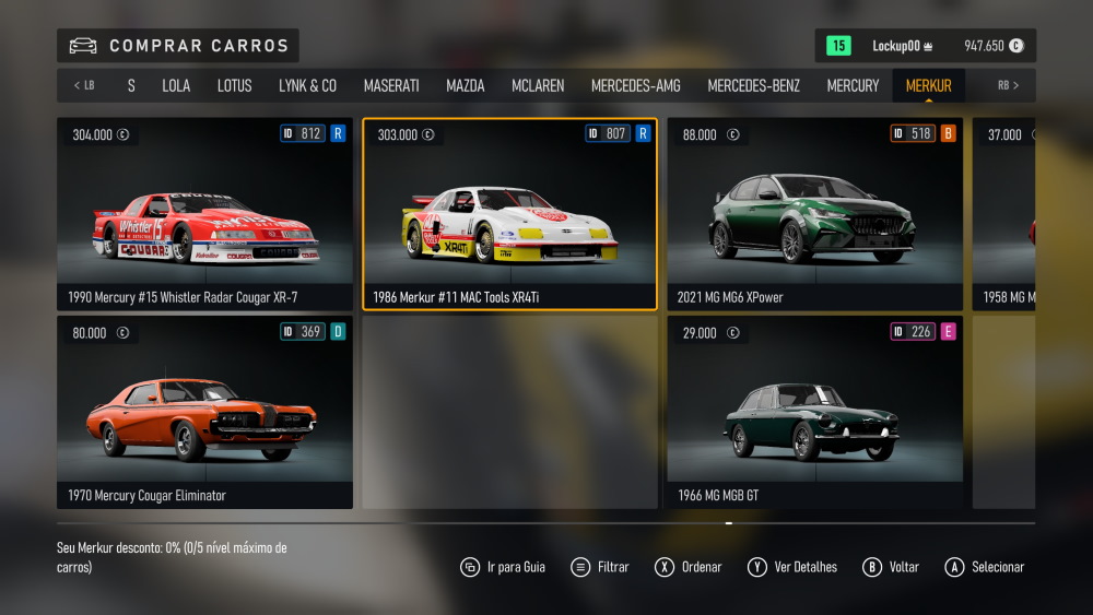 Forza Motorsport - Catálogo de carros