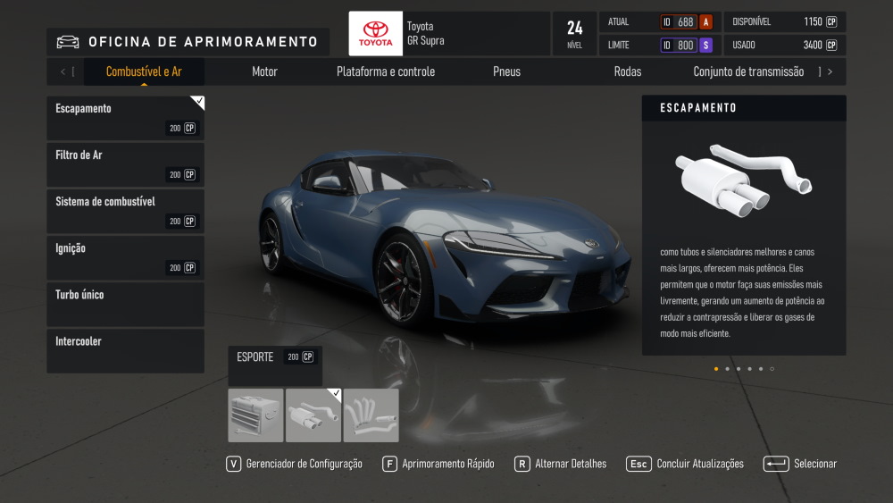 Forza Motorsport - sistema de upgrades