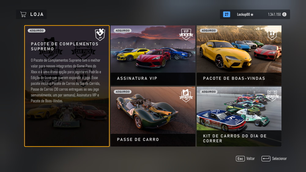 Forza Motorsport - venda de pacotes
