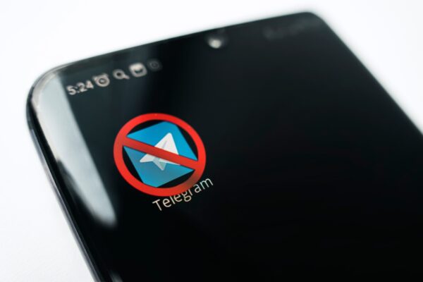 Ilustração de bloqueio do Telegram