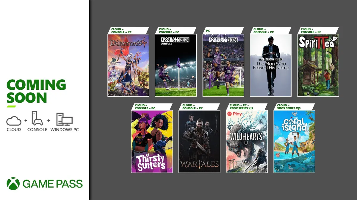 Imagem mostra alguns dos jogos a entrarem no Game Pass em novembro