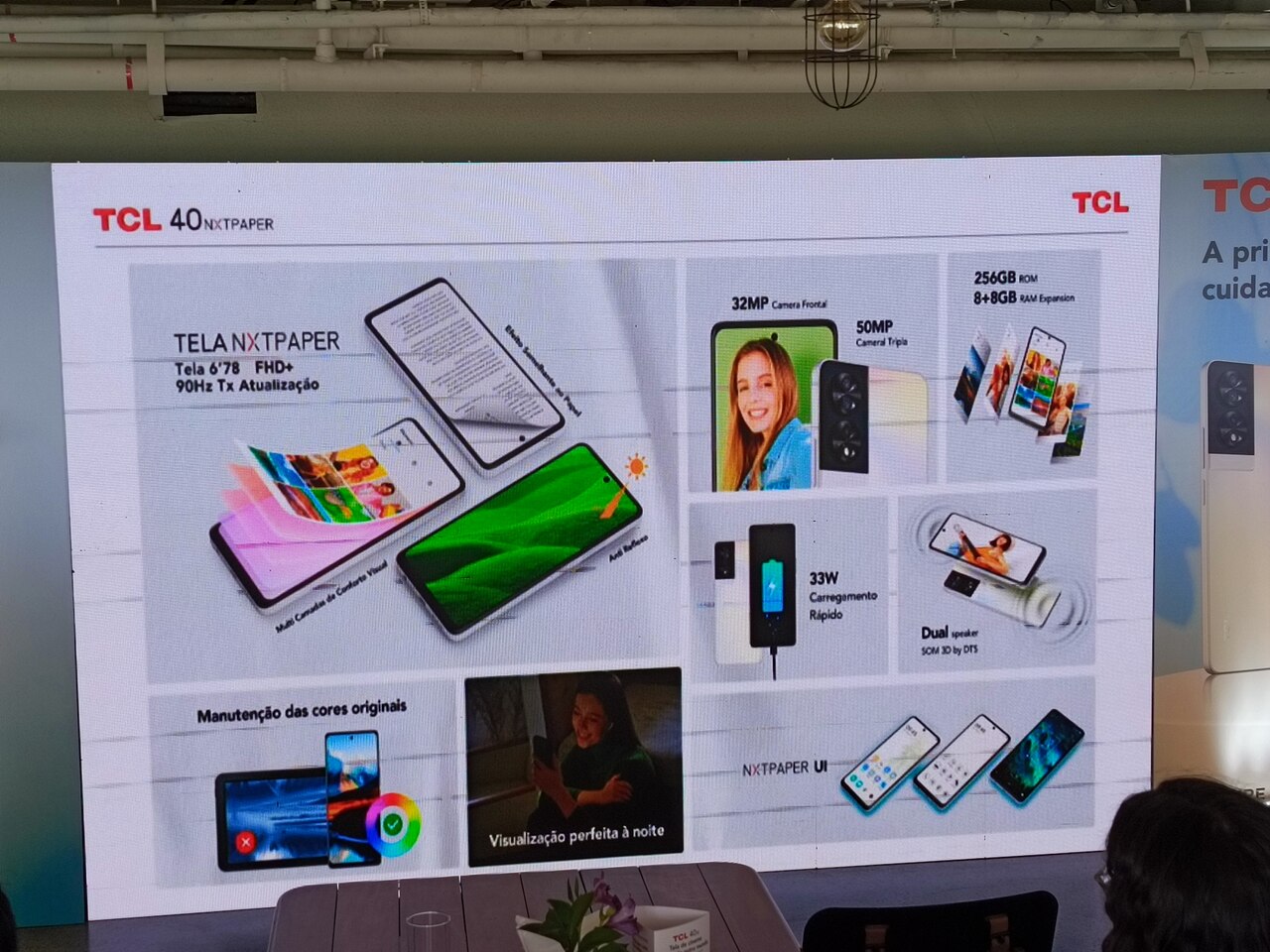 Imagem mostra nova linha TCL 40 NXTPAPER de smartphones e tablets da empresa chinesa