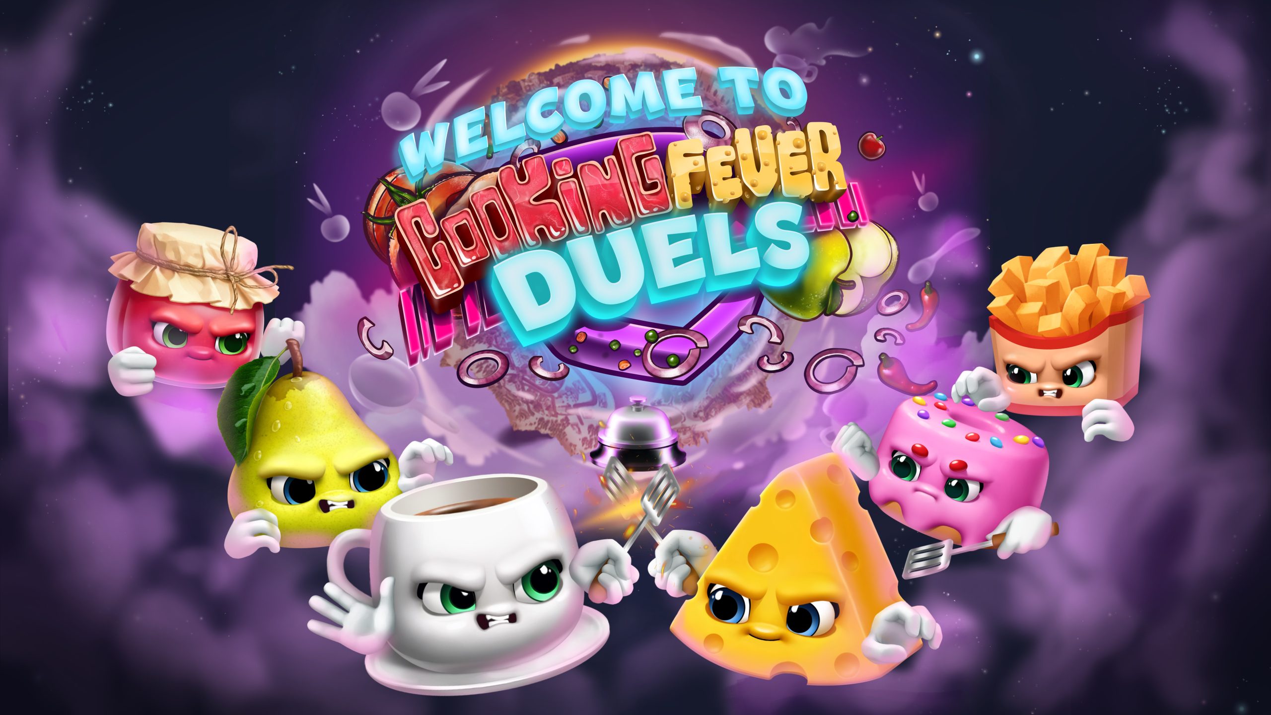 Pôster de lançamento do jogo mobile Cooking Fever Duels