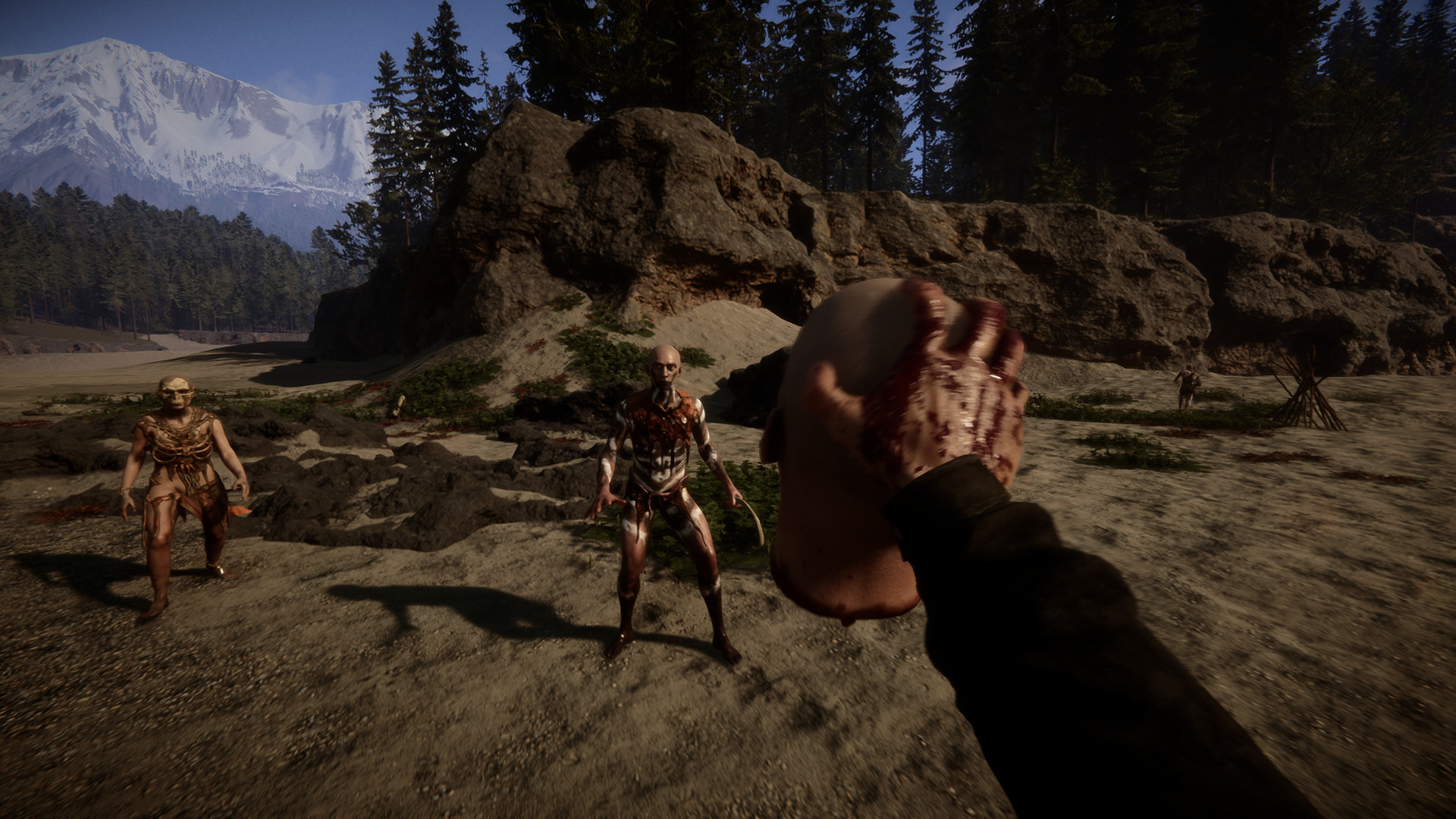 Imagem mostra cena do jogo Sons of the Forest, para PC
