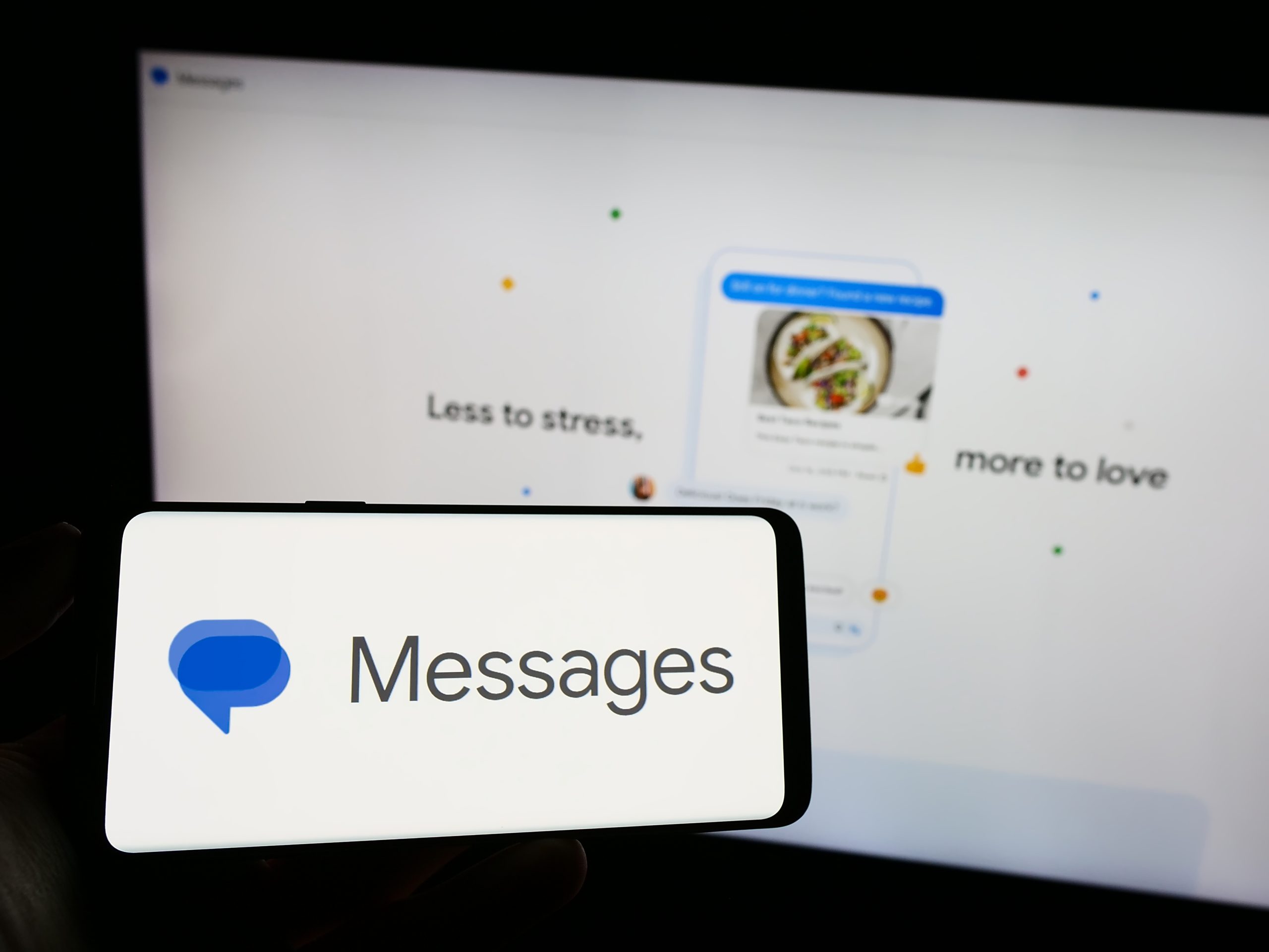 Imagem mostra o logotipo do Google Mensagens