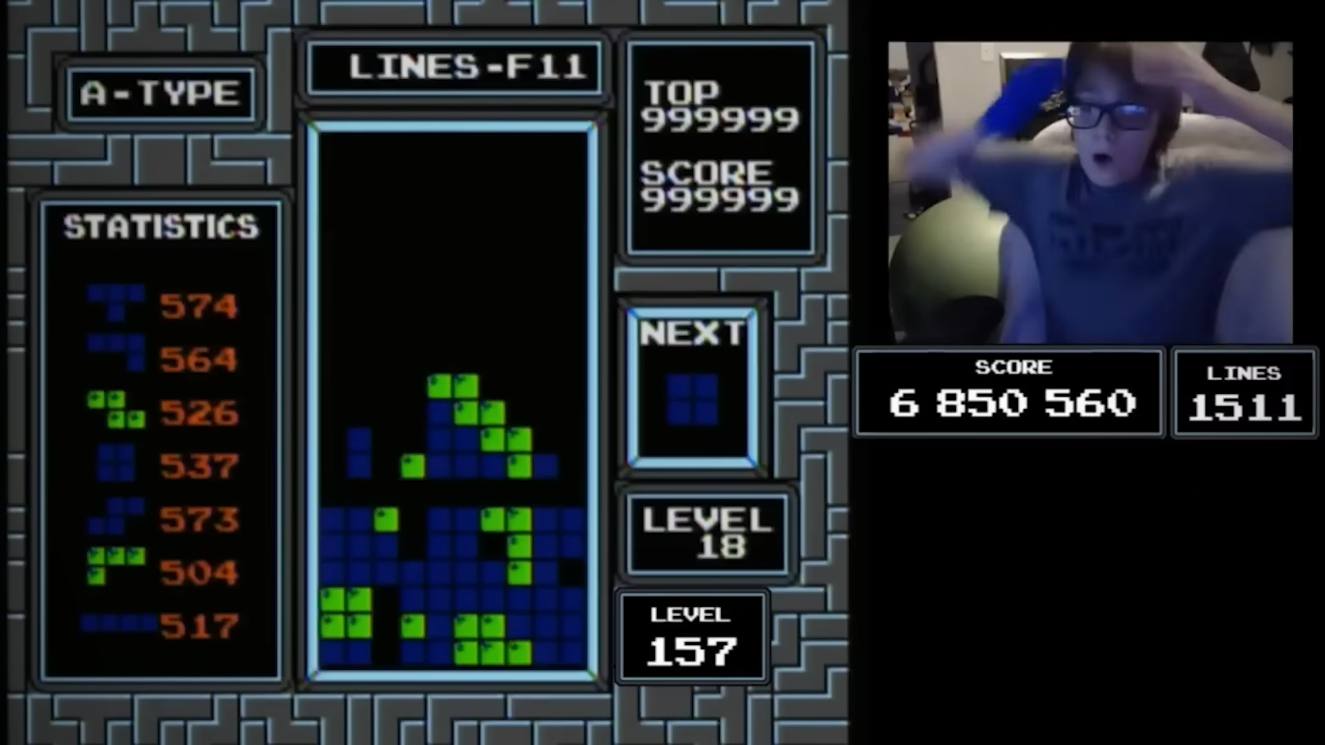 Imagem mostra partida que "quebrou" Tetris