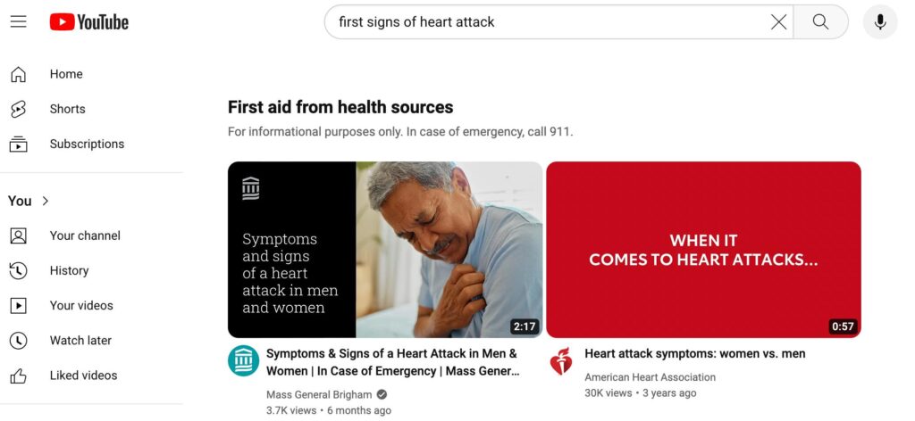 Emergência no YouTube
