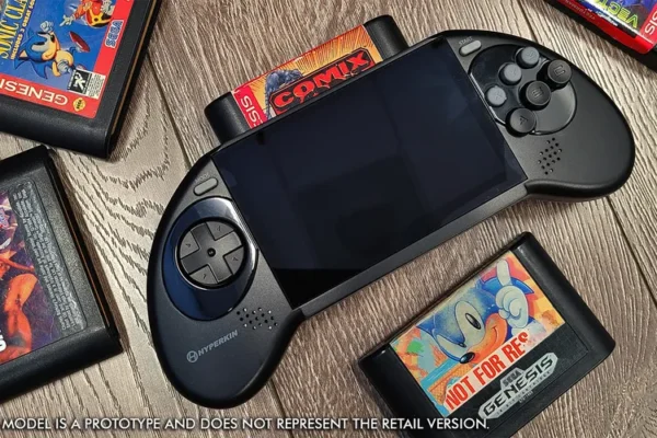 Imagem mostra protótipo do Mega 95, console portátil que roda jogos de Mega Drive