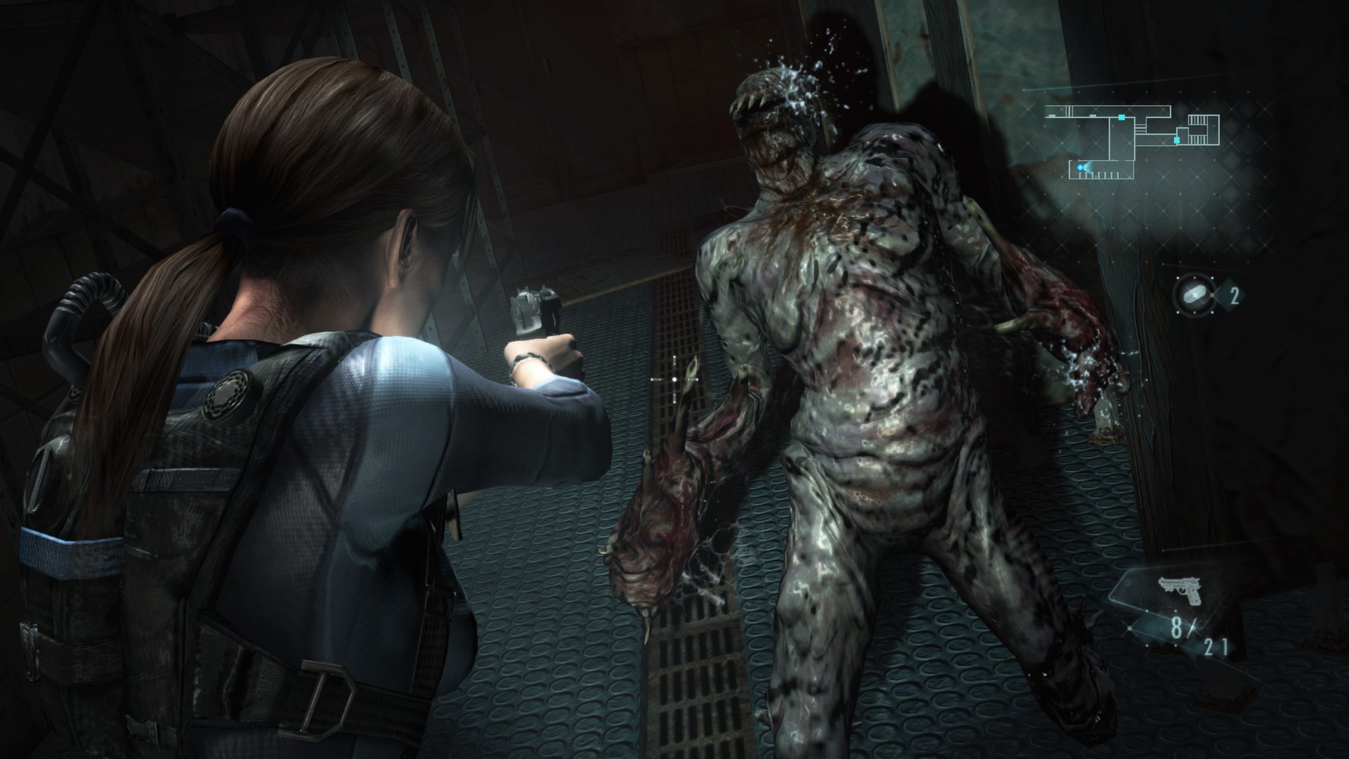 Imagem mostra cena de Resident Evil Revelations
